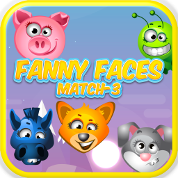 Funny Faces Match 3 game logo